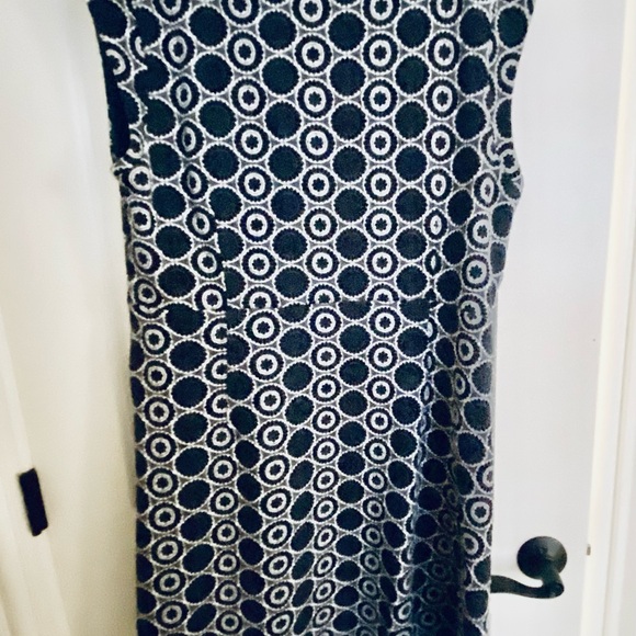 LOFT Blue and White Sheath Dress Sleeveless Crew Neck - Picture 1 of 3